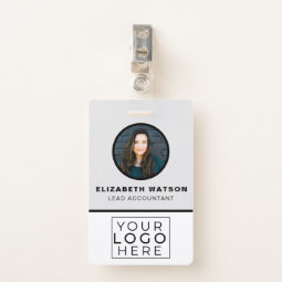 Custom With QR Code Your Logo Company Employee ID Badge | Zazzle