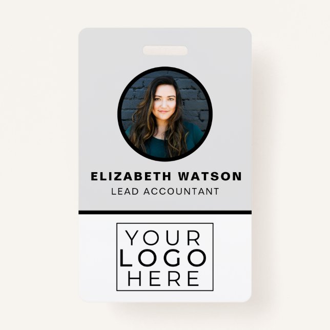 Custom With QR Code Your Logo Company Employee ID Badge (Front)