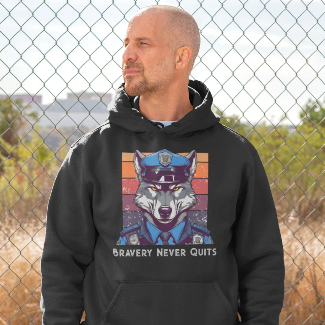 Custom Wolf Gifts for Police Officers Dad Grandpa Hoodie (Custom Wolf Gifts for Police Officers Dad)