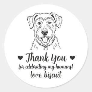 Custom Wolfhound Dog Wedding Favor Stickers