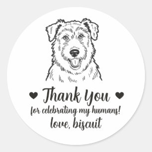 Custom Wolfhound Dog Wedding Favor Stickers