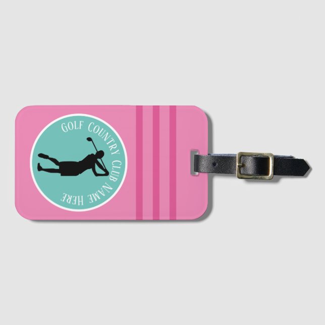 Custom Woman Golfer Luggage Tag (Front Horizontal)