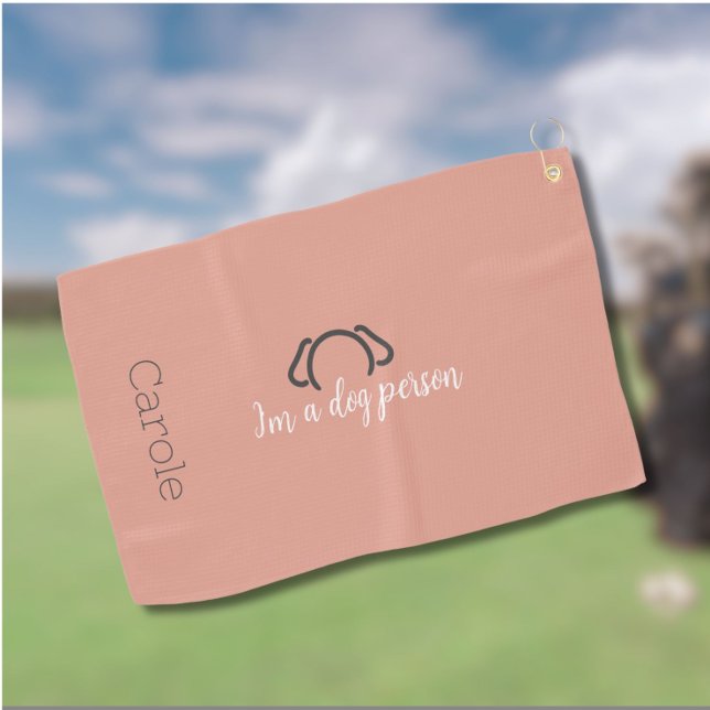 Custom Women Dog Mom Golf Towel (Customize this trendy golf towel from the "I'm a dog person"collection. Perfect for next round of 18)