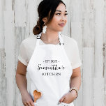 Custom Women Minimal Kitchen Apron<br><div class="desc">Minimal Elegant kitchen apron for women with a calligraphy touch</div>