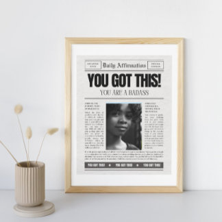 Custom Women's Affirmations Newspaper Cover Page  Canvas Print