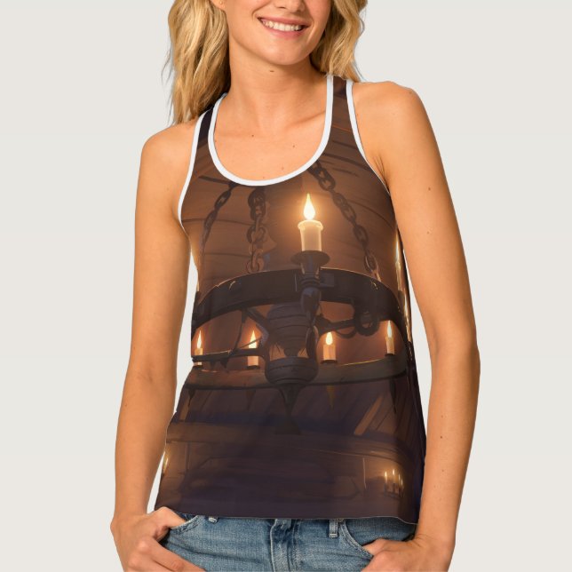 Custom Women's All-Over Print Racerback Tank Top (Front)