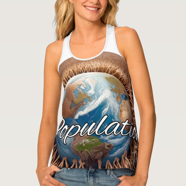 Custom Women's All-Over Print Racerback Tank Top (Front)