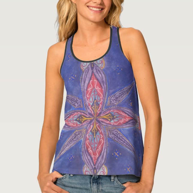 Custom Women's All-Over Print Racerback Tank Top (Front)