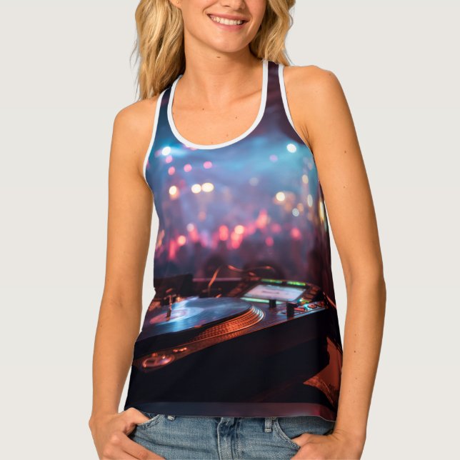 Custom Women's All-Over Print Racerback Tank Top (Front)
