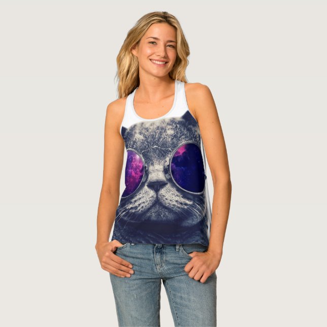 Custom Women's All-Over Print Racerback Tank Top (Front Full)