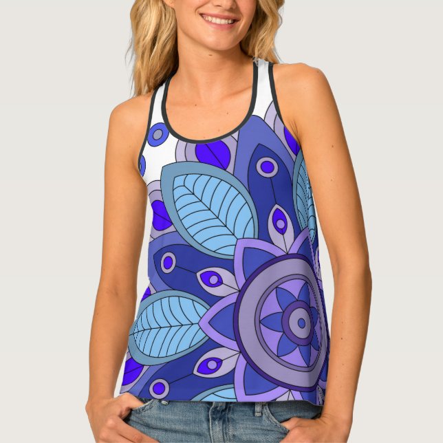 Custom Women's All-Over Print Racerback Tank Top (Front)