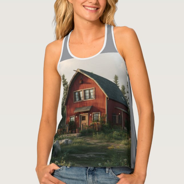 Custom Women's All-Over Print Racerback Tank Top (Front)