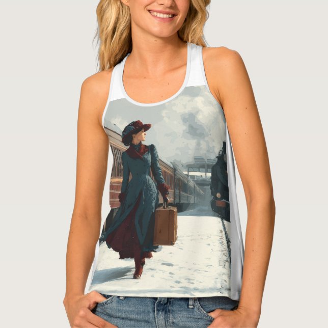 Custom Women's All-Over Print Racerback Tank Top (Front)