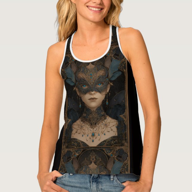 Custom Women's All-Over Print Racerback Tank Top (Front)