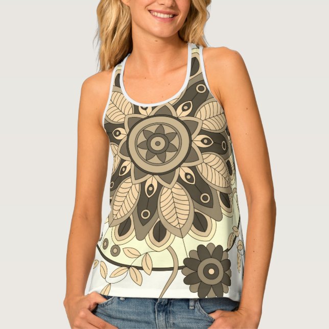 Custom Women's All-Over Print Racerback Tank Top (Front)