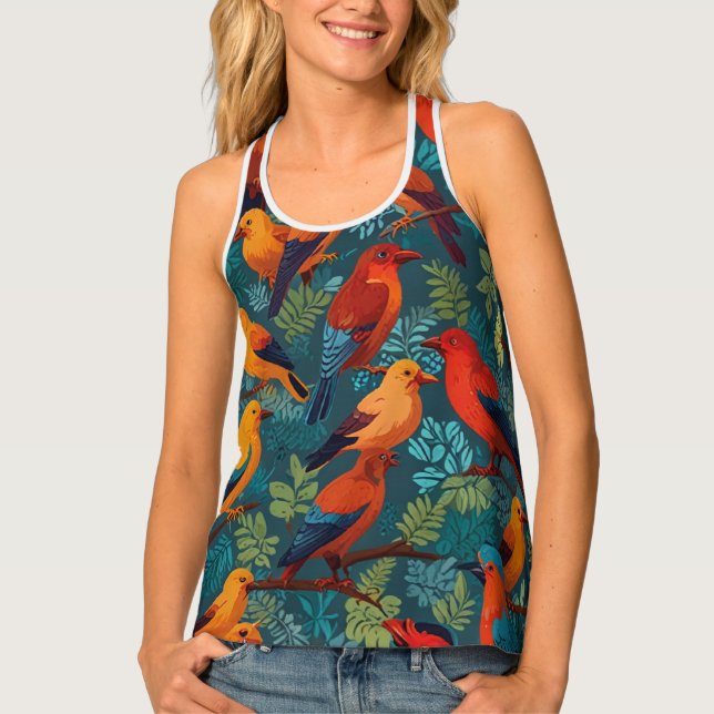 Custom Women's All-Over Print Racerback Tank Top (Front)
