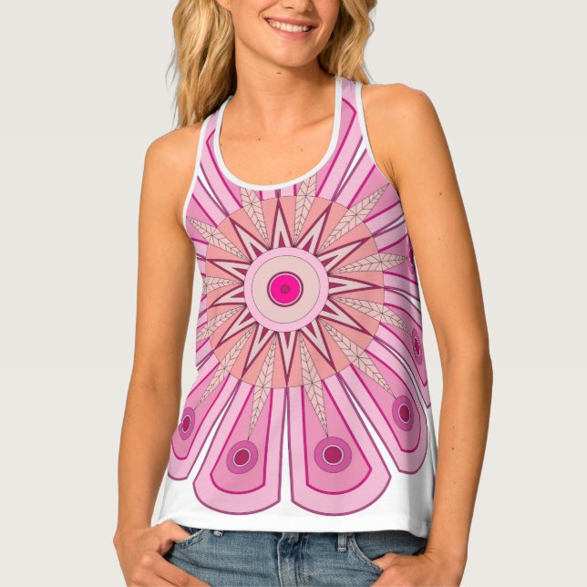 Custom Women's All-Over Print Racerback Tank Top (Front)