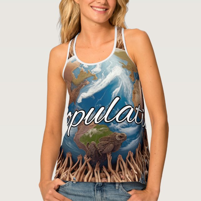 Custom Women's All-Over Print Racerback Tank Top (Front)