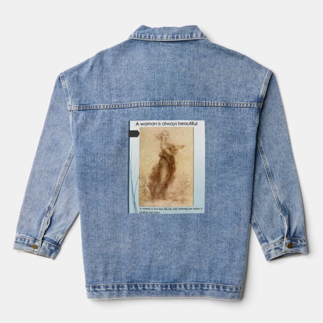 Custom Women's Denim Jacket (Jean Jacket), Denim (Back)