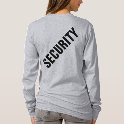 Custom Womens Double Sided Design Security Grey T_Shirt