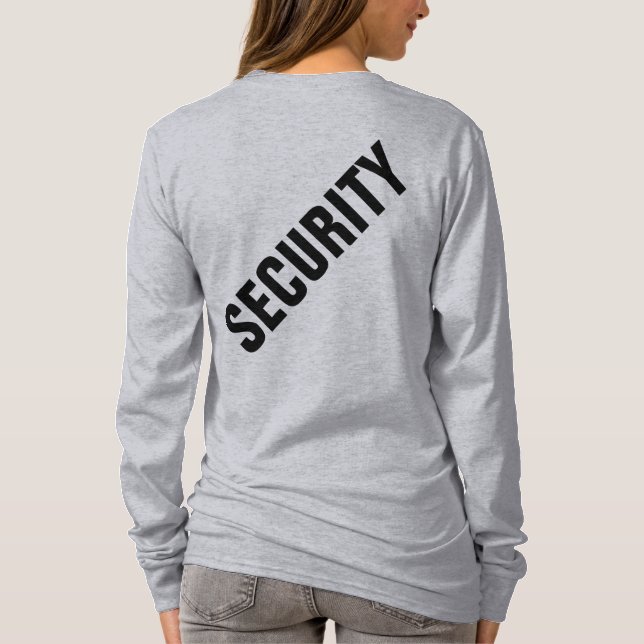 Custom Womens Double Sided Design Security Grey T-Shirt (Back)