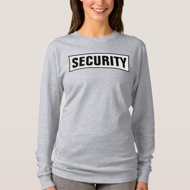 Custom Womens Double Sided Long Sleeve Security T-Shirt (Front)
