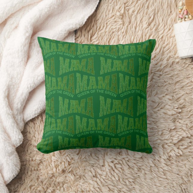 Custom Women's Golf MAMA QUEEN OF THE GREEN  Throw Pillow (Blanket)