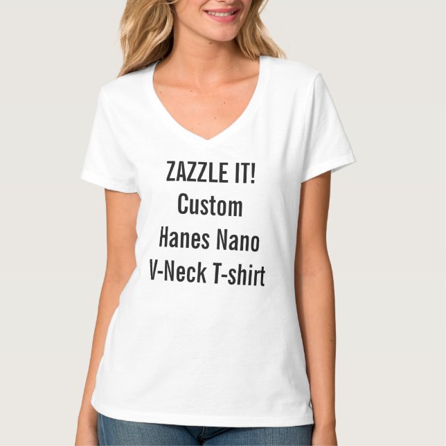 Custom Women's Hanes Nano V-Neck T-Shirt (Front)