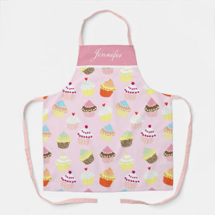 Custom Women's Pink Girly Cupcake Apron