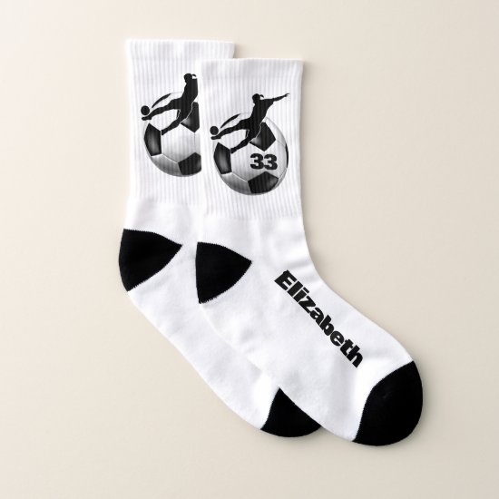 custom women's soccer socks w name jersey number