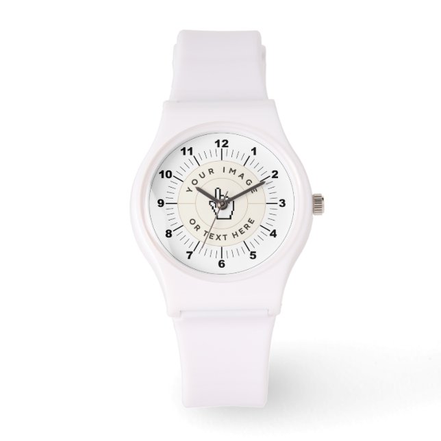 CUSTOM Women's Sporty White Silicon Watch (Front)