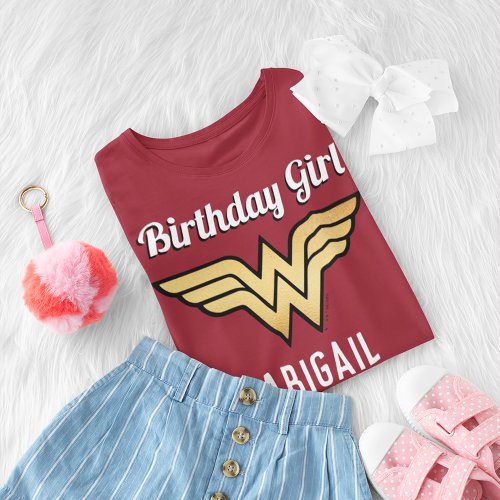 Custom Wonder Woman Golden Logo Birthday T_Shirt