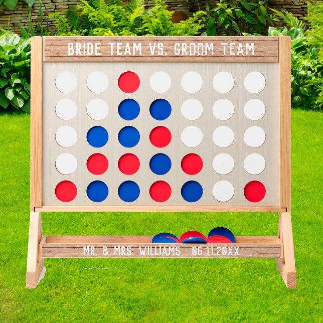 Custom Wood Bride Groom Wedding Giant Yard Game Fast Four (Custom Wood Bride Groom Wedding Giant Yard Game Fast Four
)