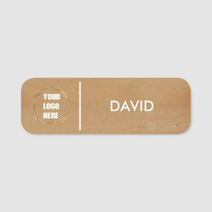Custom Wood Business Logo Basic Employee Staff Nam Name Tag