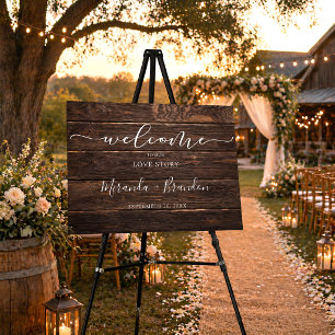 Custom Wood Decor Rustic Wedding Welcome Sign