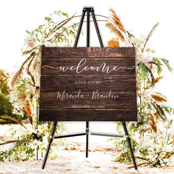 Custom Wood Decor Rustic Wedding Welcome Sign by Art_Design_by_Mylini at Zazzle