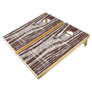 Custom Wood Grain Business Logo Cornhole Set