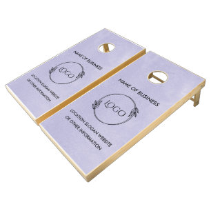 Custom Wood Grain Business Logo Cornhole Set