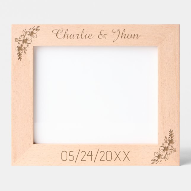 Custom Wood Personalised Wedding Engraved Photo Frames (Front)