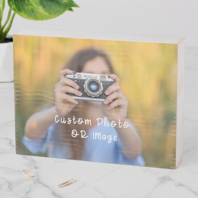 Custom Wood Photo Block - Personalized Wall Art Wooden Box Sign (In Situ Horizontal)