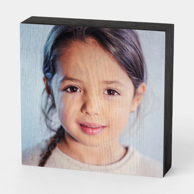 Custom wood photo box wall sign (Angled Horizontal)