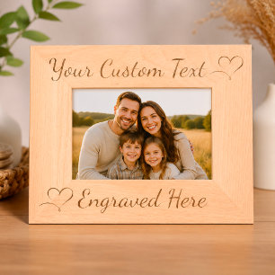 Custom Wood Photo Frame, Engraved Picture Gift Frames