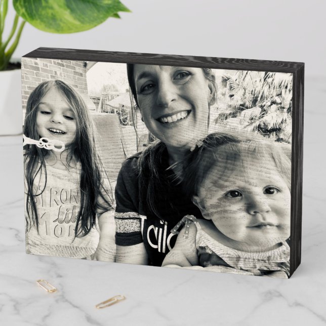 Custom Wood Photos Wooden Box Sign (In Situ Horizontal)
