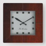 Custom Wood Square Clock at Zazzle
