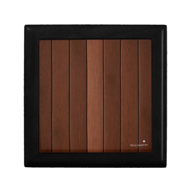 Custom Wood Texture brown Gift Box (Front)