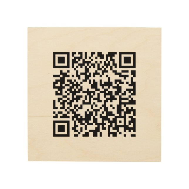 Custom Wood Wall Art Featuring Scannable QR Code (Front)