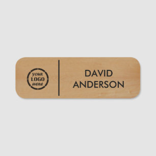 Custom Wooden Business Logo Basic Employee Staff Name Tag