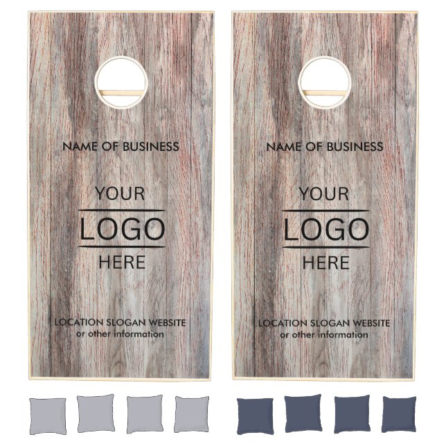 Custom Wooden Cornhole Set with Business Logo  (Set)