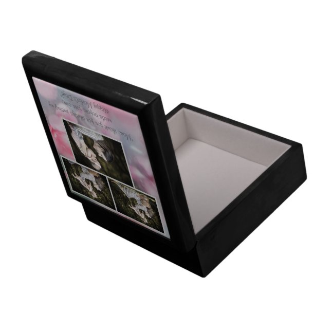 Custom Wooden Jewelry Keepsake Box with Photos (Back Open)