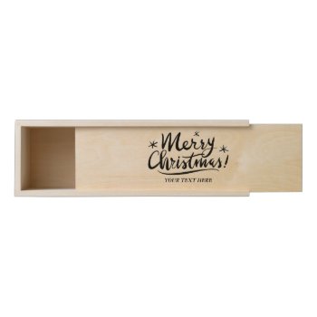Custom Wooden Merry Christmas Wine Bottle Gift Box by logotees at Zazzle